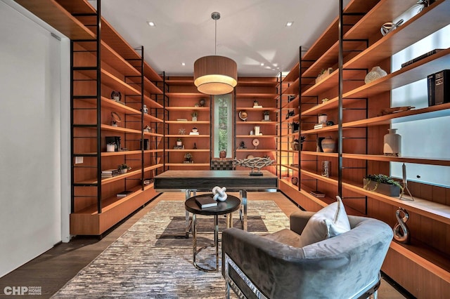 1401 N Astor St, Chicago, IL 60610 - wine room with wood finished floors and recessed lighting