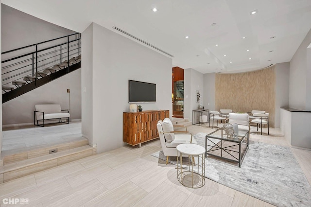 1401 N Astor St, Chicago, IL 60610 - living room with recessed lighting and stairway