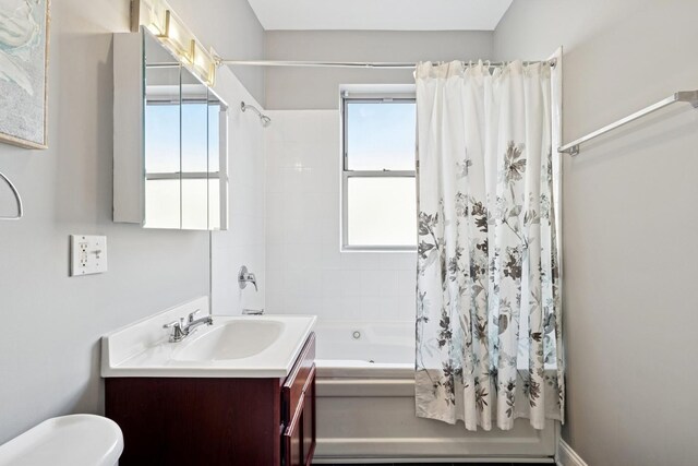 715 E 62nd St Unit 3, Chicago, IL 60637 - full bathroom with vanity and shower / tub combo with curtain