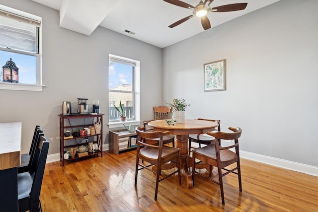 715 E 62nd St Unit 3, Chicago, IL 60637 - dining area featuring light wood-style floors and a ceiling fan