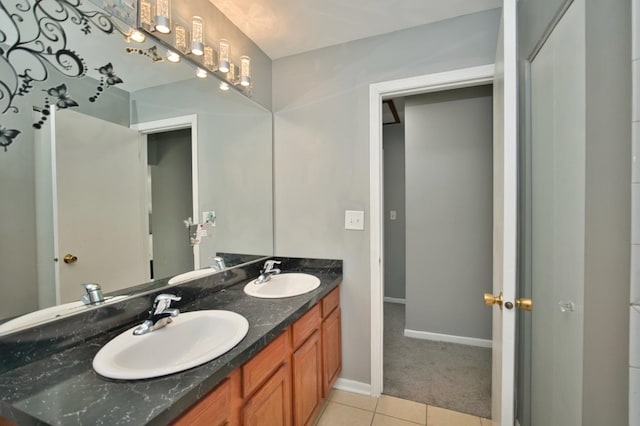 3108 141st St, Blue Island, IL 60406 - bathroom with double vanity and tile patterned floors