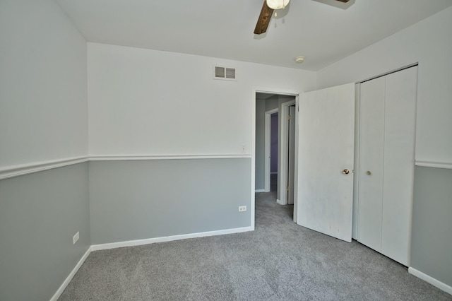 3108 141st St, Blue Island, IL 60406 - unfurnished bedroom featuring carpet flooring, a closet, and a ceiling fan