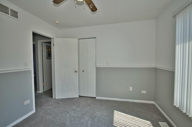 3108 141st St, Blue Island, IL 60406 - unfurnished bedroom with carpet floors, a ceiling fan, and a closet