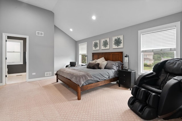 592 E 13th St, Lockport, IL 60441 - carpeted bedroom with recessed lighting and high vaulted ceiling