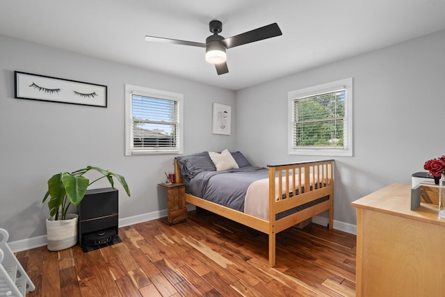 592 E 13th St, Lockport, IL 60441 - bedroom with wood finished floors and ceiling fan