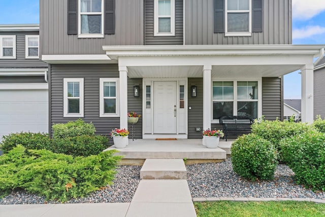 1402 Souders Ave, Elburn, IL 60119 - entrance to property featuring covered porch and board and batten siding
