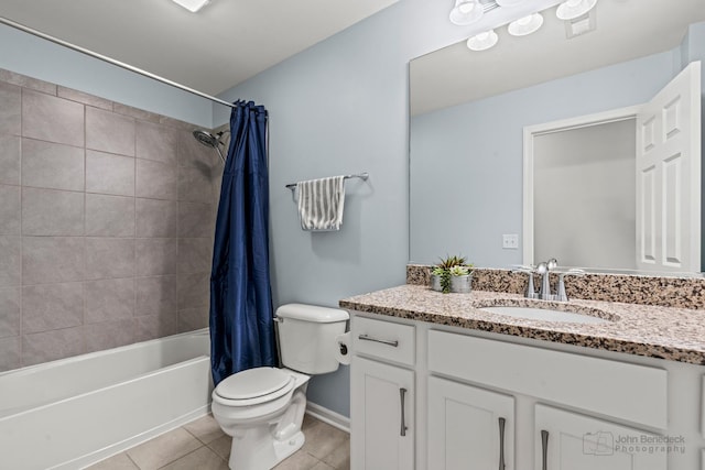 1402 Souders Ave, Elburn, IL 60119 - full bathroom featuring tile patterned flooring, vanity, and shower / bath combo with shower curtain