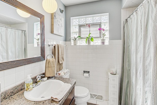 11531 S S Ave J, Chicago, IL 60617 - full bathroom with tile walls, vanity, and a shower with shower curtain