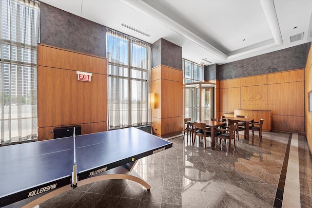 420 E Waterside Dr Unit 407, Chicago, IL 60601 - recreation room with a towering ceiling and granite tiled floors
