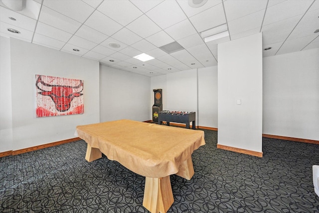 420 E Waterside Dr Unit 407, Chicago, IL 60601 - game room featuring billiards, carpet flooring, and a paneled ceiling