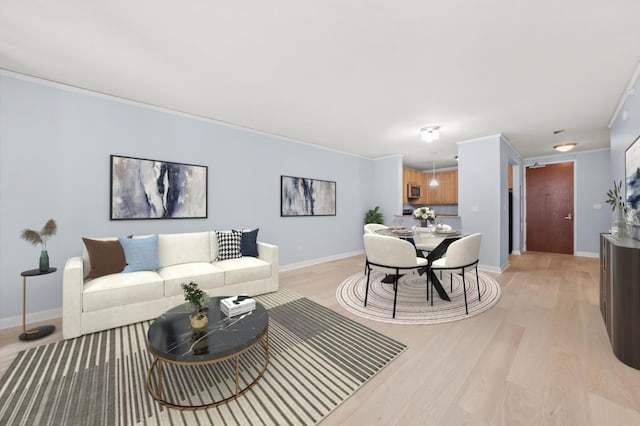 420 E Waterside Dr Unit 407, Chicago, IL 60601 - living area with light wood-type flooring and ornamental molding