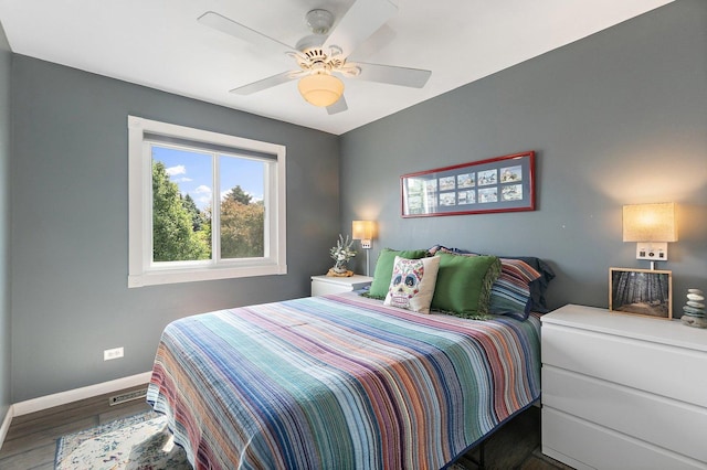 1239 Angeline Dr, South Elgin, IL 60177 - bedroom with wood finished floors and ceiling fan