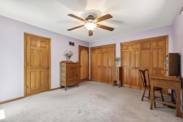 45W984 Mcdonald Rd, Hampshire, IL 60140 - home office with ceiling fan and light colored carpet