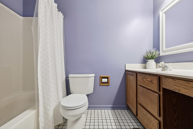 45W984 Mcdonald Rd, Hampshire, IL 60140 - bathroom featuring vanity, tile patterned flooring, and shower / bath combo with shower curtain