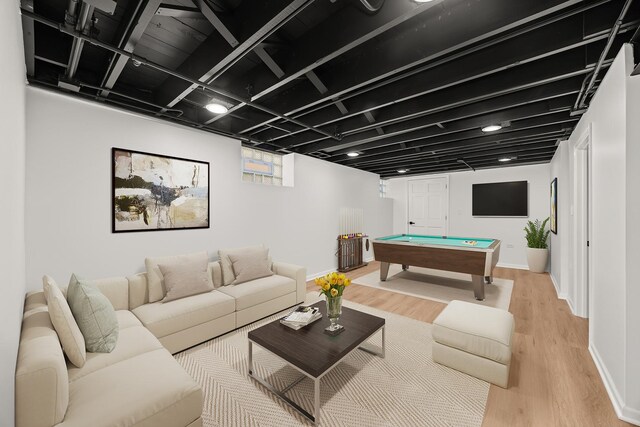 5632 S Natoma Ave, Chicago, IL 60638 - game room with billiards table and light wood finished floors