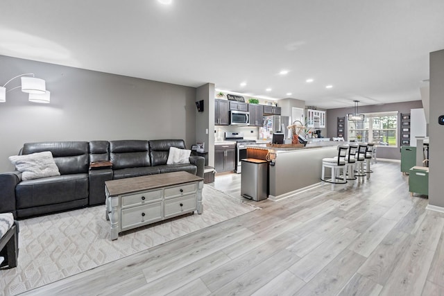 2493 Alison Ave, Pingree Grove, IL 60140 - living area with light wood finished floors and recessed lighting
