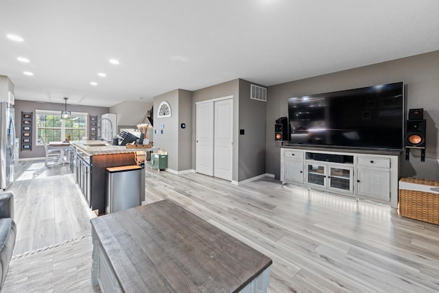 2493 Alison Ave, Pingree Grove, IL 60140 - living room featuring light wood-style floors and recessed lighting