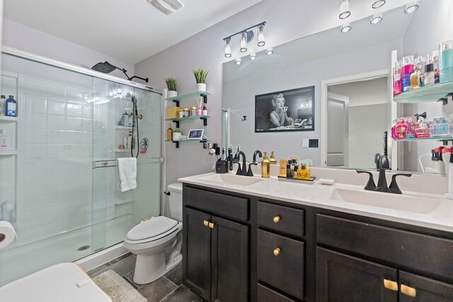 2493 Alison Ave, Pingree Grove, IL 60140 - full bathroom with a stall shower and double vanity