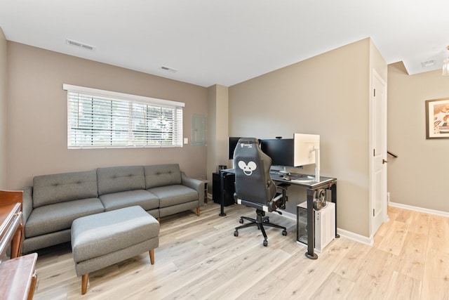 2493 Alison Ave, Pingree Grove, IL 60140 - office area featuring light wood-type flooring and electric panel