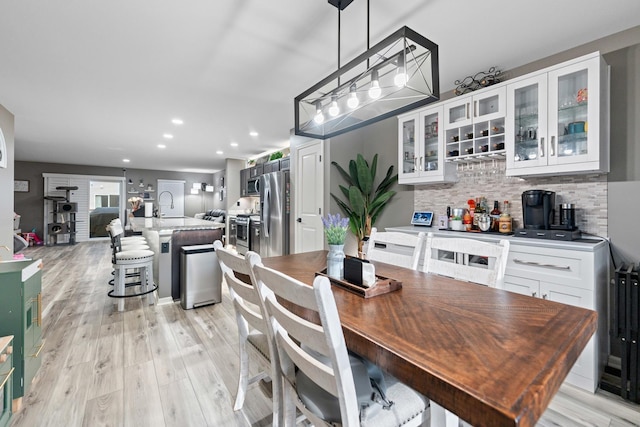 2493 Alison Ave, Pingree Grove, IL 60140 - dining space with light wood finished floors, recessed lighting, and a chandelier