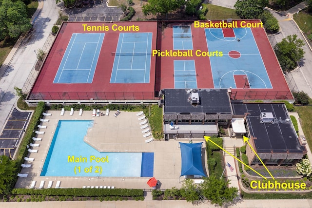 3030 Pheasant Creek Dr Unit 102, Northbrook, IL 60062 - drone / aerial view of a pool area