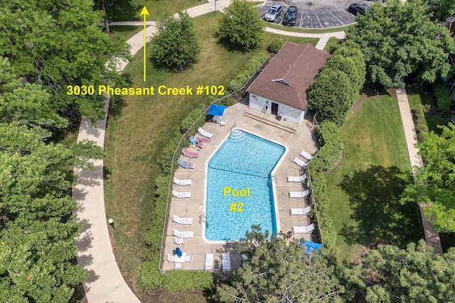 3030 Pheasant Creek Dr Unit 102, Northbrook, IL 60062 - bird's eye view of a pool