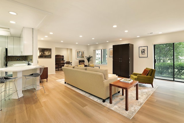 3030 Pheasant Creek Dr Unit 102, Northbrook, IL 60062 - living area featuring healthy amount of natural light, light wood-style floors, and recessed lighting