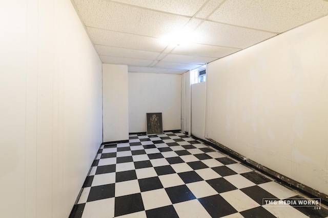 3S138 Park Blvd, Glen Ellyn, IL 60137 - below grade area featuring tile patterned floors and a drop ceiling