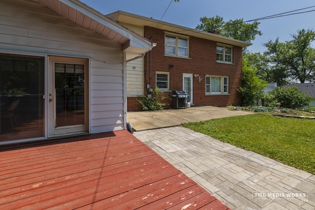 3S138 Park Blvd, Glen Ellyn, IL 60137 - wooden terrace featuring a patio area, grilling area, and a yard