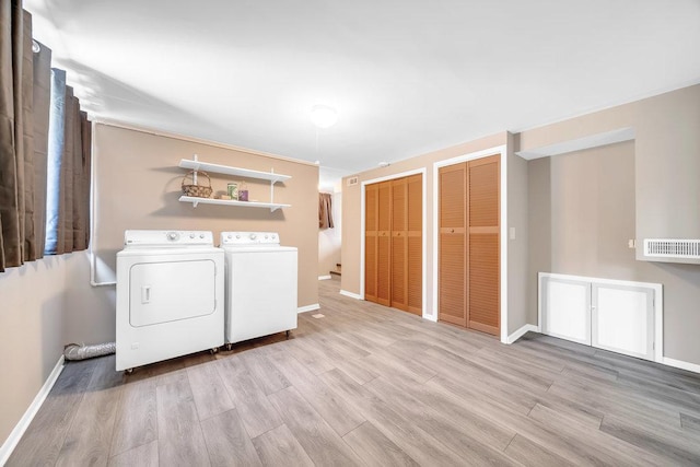 12236 S Hamlin Ave, Alsip, IL 60803 - laundry room featuring separate washer and dryer and wood finished floors