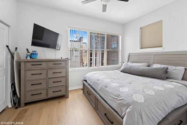 2321 S Wabash Ave Unit 12, Chicago, IL 60616 - bedroom featuring light wood-type flooring and ceiling fan