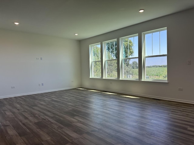 25805 W Springside St, Plainfield, IL 60586 - spare room with dark wood-style flooring and recessed lighting