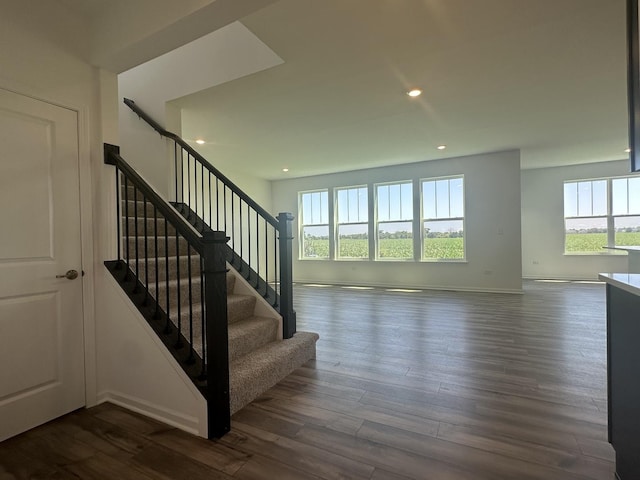 25805 W Springside St, Plainfield, IL 60586 - stairway with wood finished floors and recessed lighting