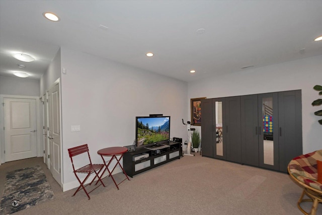 609 E 48th St, Chicago, IL 60615 - living room featuring carpet floors and recessed lighting