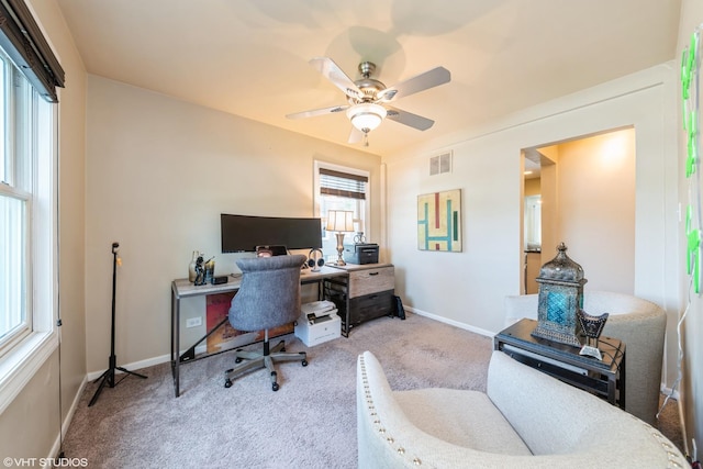 235 S Warrington Rd, Des Plaines, IL 60016 - carpeted office featuring ceiling fan and baseboards
