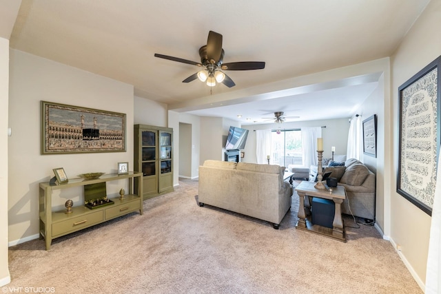 235 S Warrington Rd, Des Plaines, IL 60016 - living room featuring ceiling fan and carpet flooring
