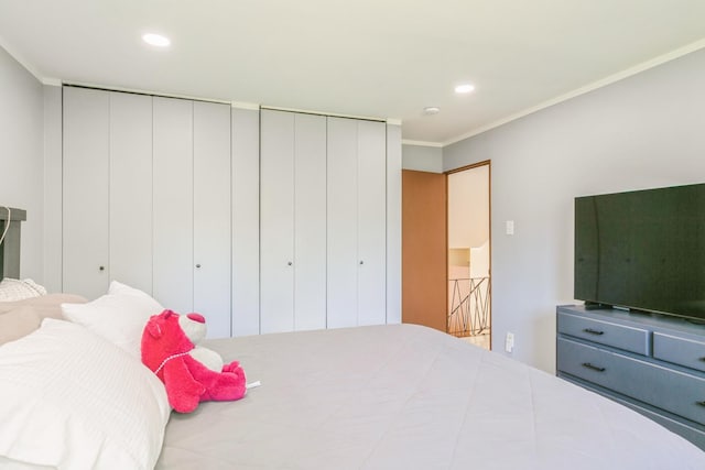 15246 S Millard Ave S, Midlothian, IL 60445 - bedroom featuring multiple closets, recessed lighting, and crown molding