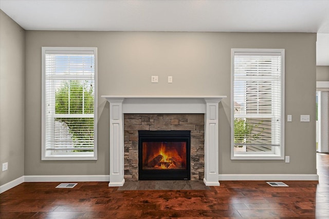 201 Cattail Ave, Savoy, IL 61874 - detailed view of a stone fireplace and wood finished floors