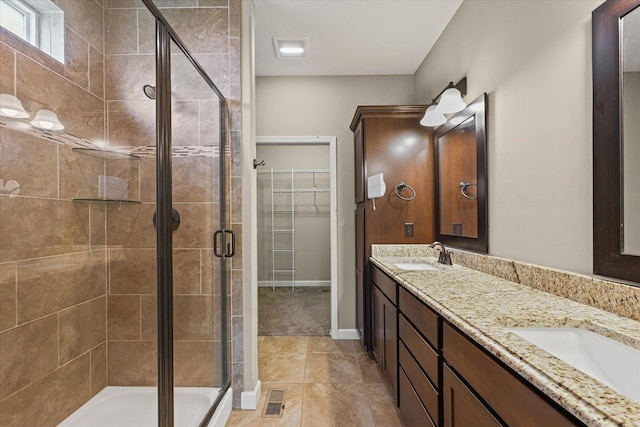 201 Cattail Ave, Savoy, IL 61874 - full bath with a shower stall, double vanity, and a walk in closet