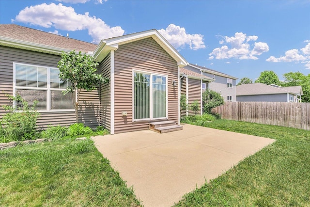 201 Cattail Ave, Savoy, IL 61874 - rear view of house with a patio area and entry steps