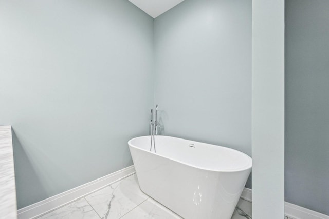 6547 S Langley Ave, Chicago, IL 60637 - bathroom with marble finish floors and a freestanding bath