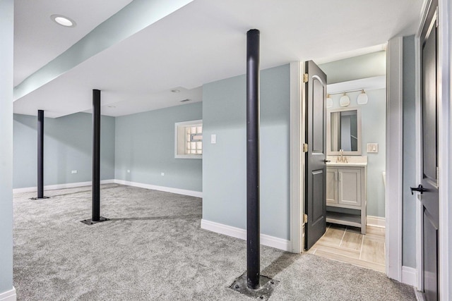 6547 S Langley Ave, Chicago, IL 60637 - basement featuring light colored carpet and baseboards