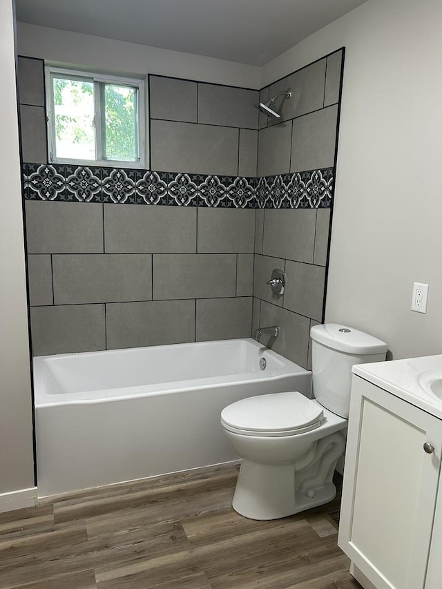 5309 Cleveland Dr, Mchenry, IL 60050 - full bath featuring vanity, bathtub / shower combination, and wood finished floors