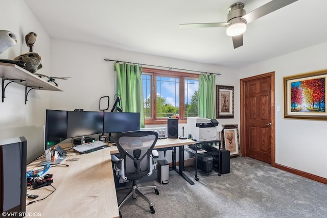 9265 Maura Ct, Frankfort, IL 60423 - home office featuring carpet and ceiling fan