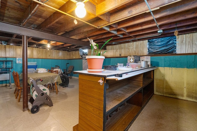 2551 Elm St, River Grove, IL 60171 - unfinished basement with wooden walls