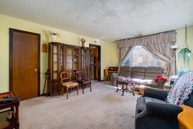 2551 Elm St, River Grove, IL 60171 - living area featuring carpet floors and a textured ceiling