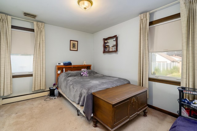 2551 Elm St, River Grove, IL 60171 - bedroom featuring light colored carpet and a baseboard heating unit