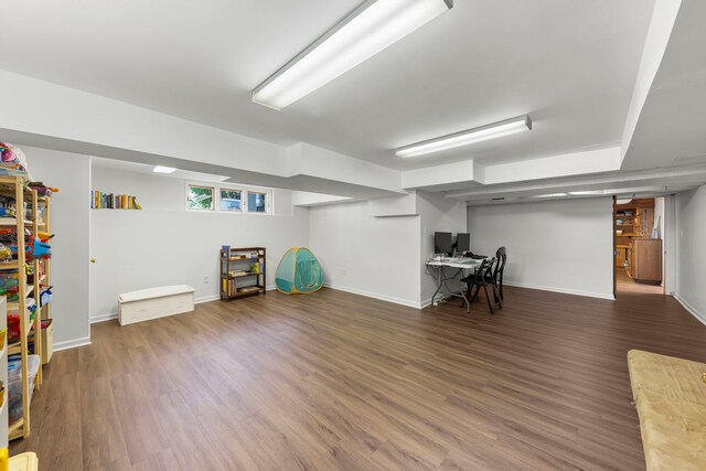 260 N Charlotte St, Lombard, IL 60148 - below grade area with wood finished floors and a desk