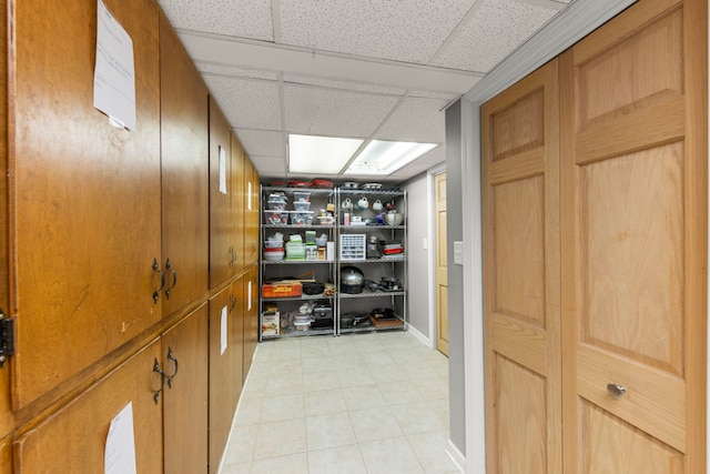 260 N Charlotte St, Lombard, IL 60148 - corridor featuring a paneled ceiling and light tile patterned flooring