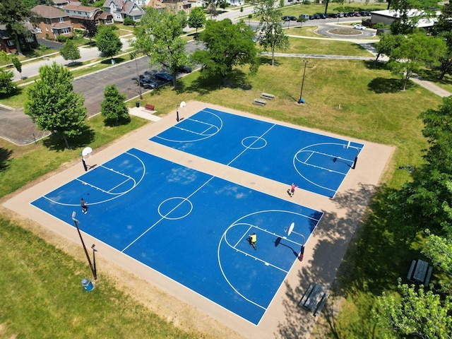 260 N Charlotte St, Lombard, IL 60148 - view of basketball court featuring community basketball court, a yard, and a residential view